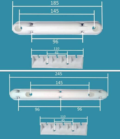 Deckentrockner 8 Stab aluminium ø25 mm rundes Stange