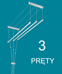 Suszarka sufitowa brodzikowa 3 prętowa stal ø13 mm 60 cm