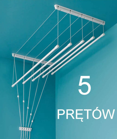 Suszarka sufitowa brodzikowa 5 prętowa stal ø13 mm 60 cm