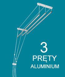 Deckentrockner 3 Stab aluminium ø16 mm rundes Stange