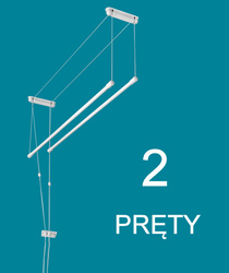 Suszarka sufitowa brodzikowa 2 prętowa stal ø13 mm 60 cm