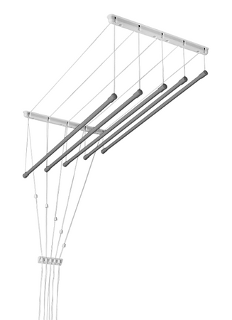 Suszarka sufitowa 5 prętowa stal ø13 mm SREBRNA