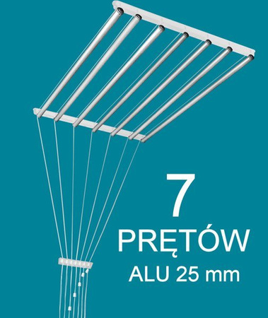 Suszarka sufitowa 7 prętowa aluminum ø25 mm